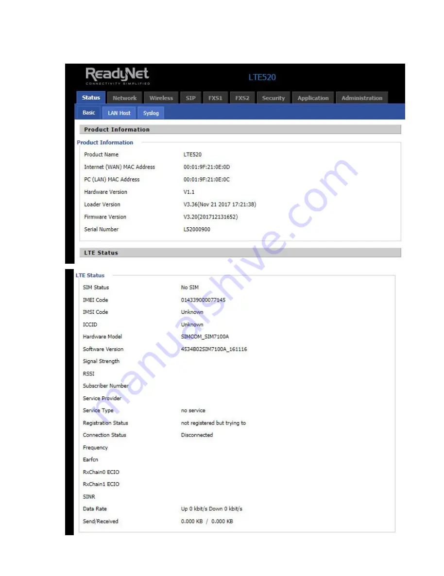 ReadyNet LTE520 Скачать руководство пользователя страница 8