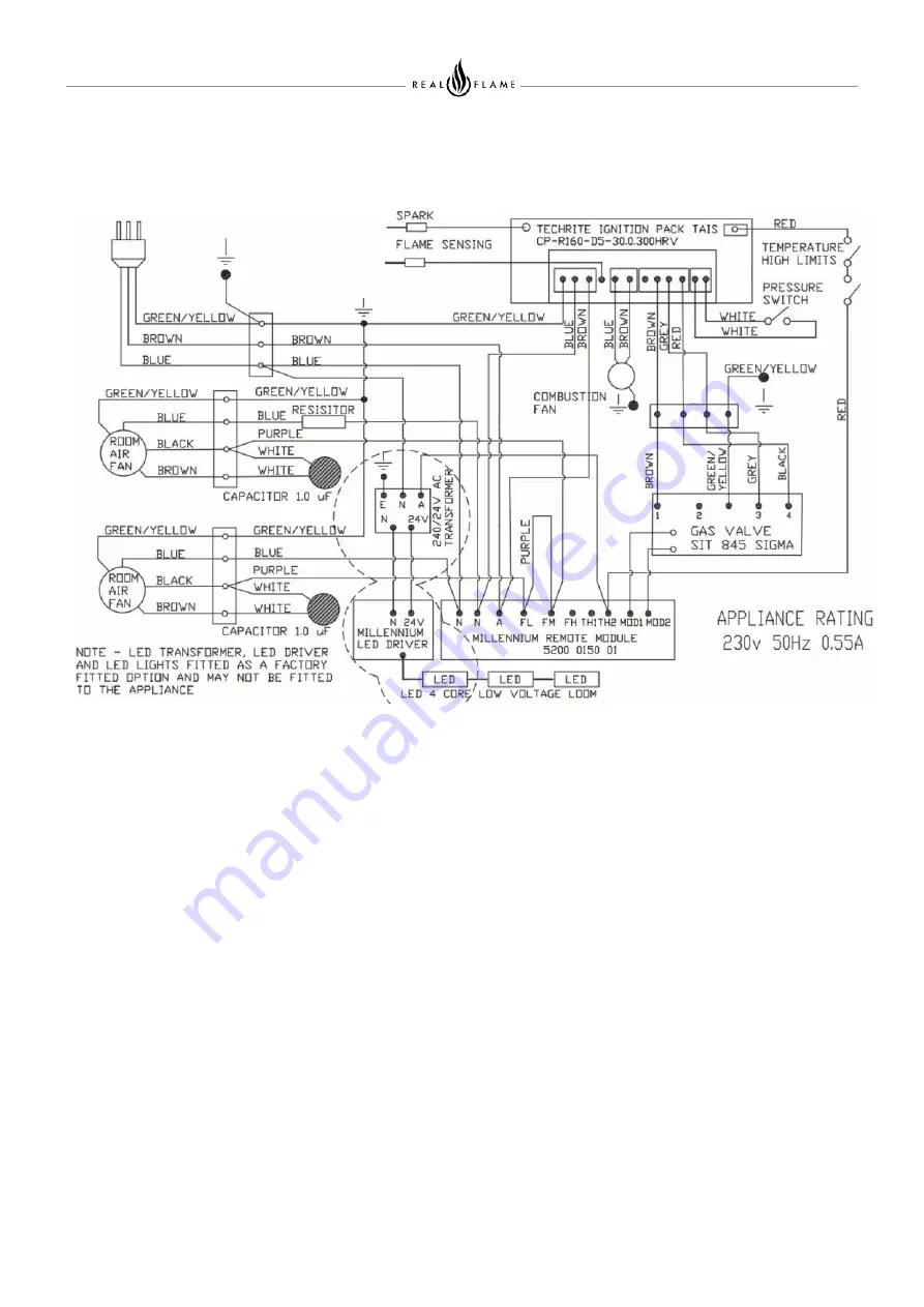 Real Flame ELEMENT 1800 DOUBLE SIDED Installation & Operating Manual Download Page 50