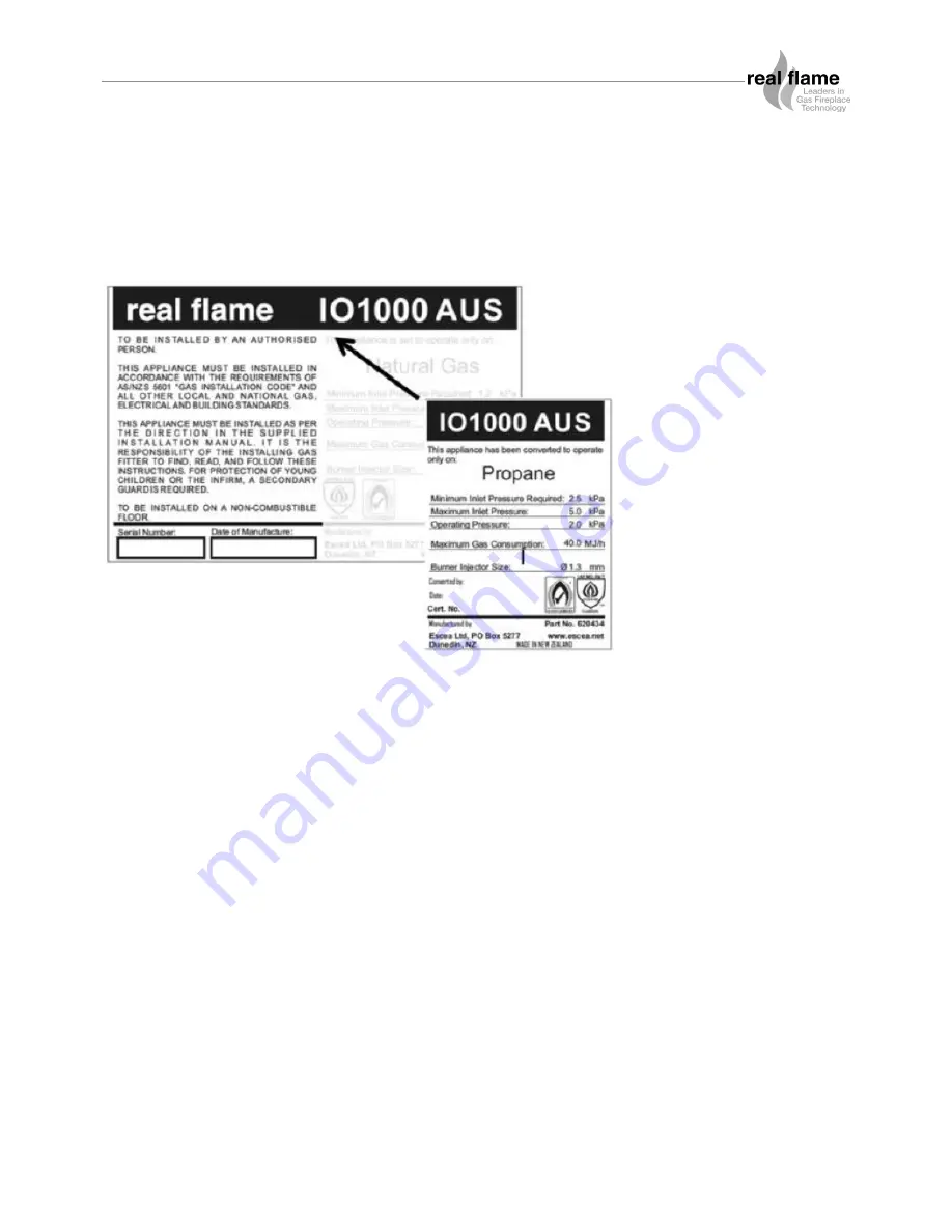 Real Flame EXURO IO1000 Installation & Operating Manual Download Page 5