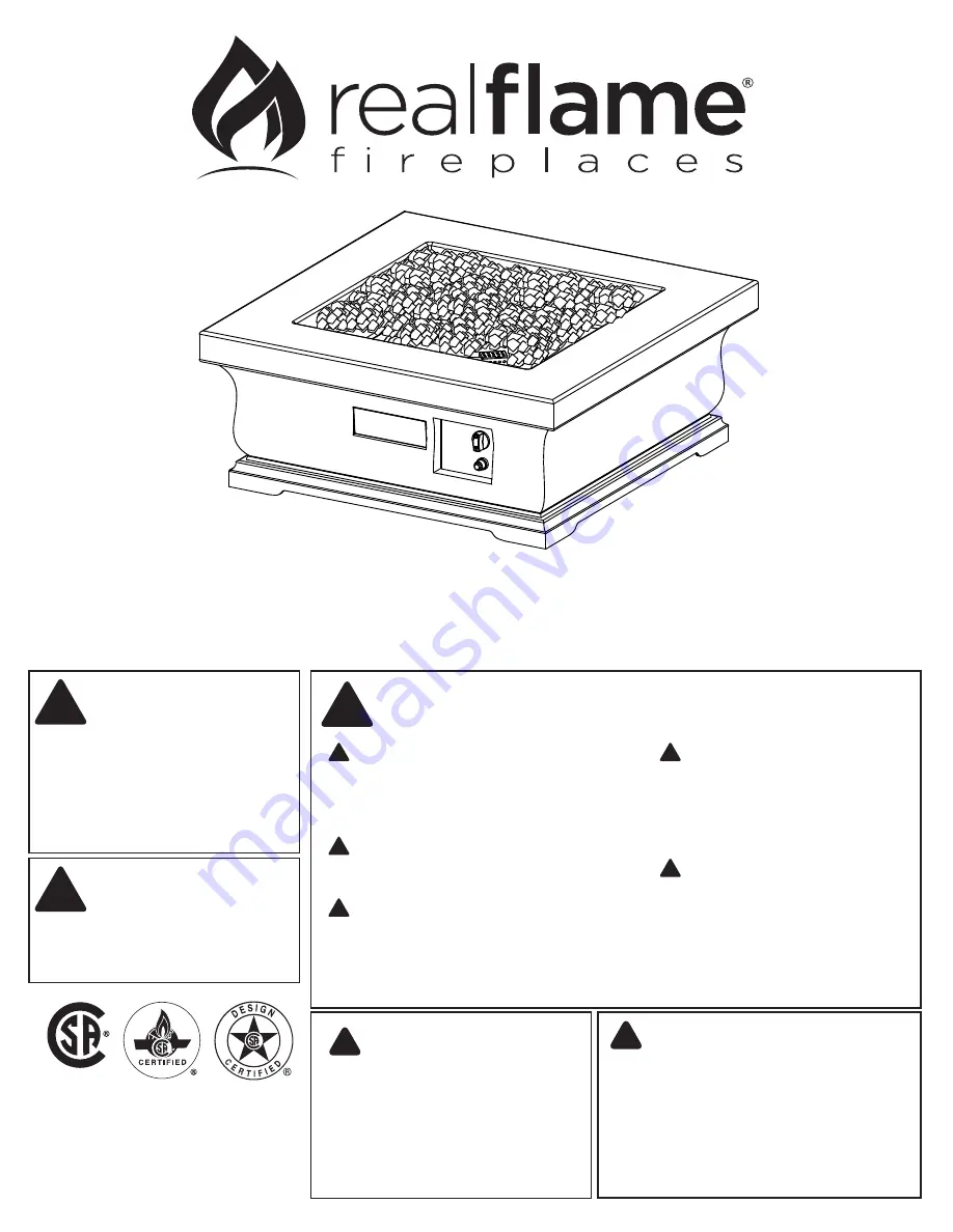 RealFlame Treviso Square C11842LP Owner'S Manual Download Page 22