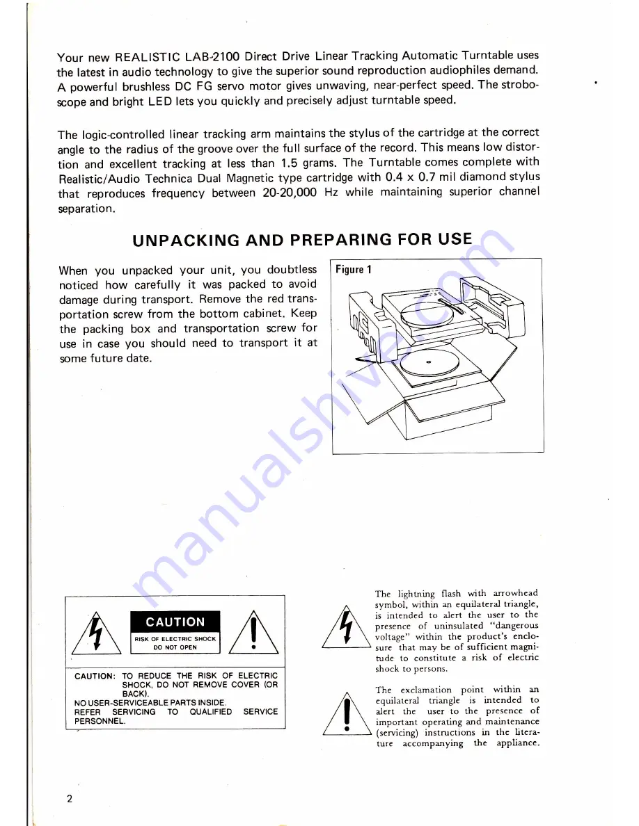 Realistic LAB-2100 Owner'S Manual Download Page 2