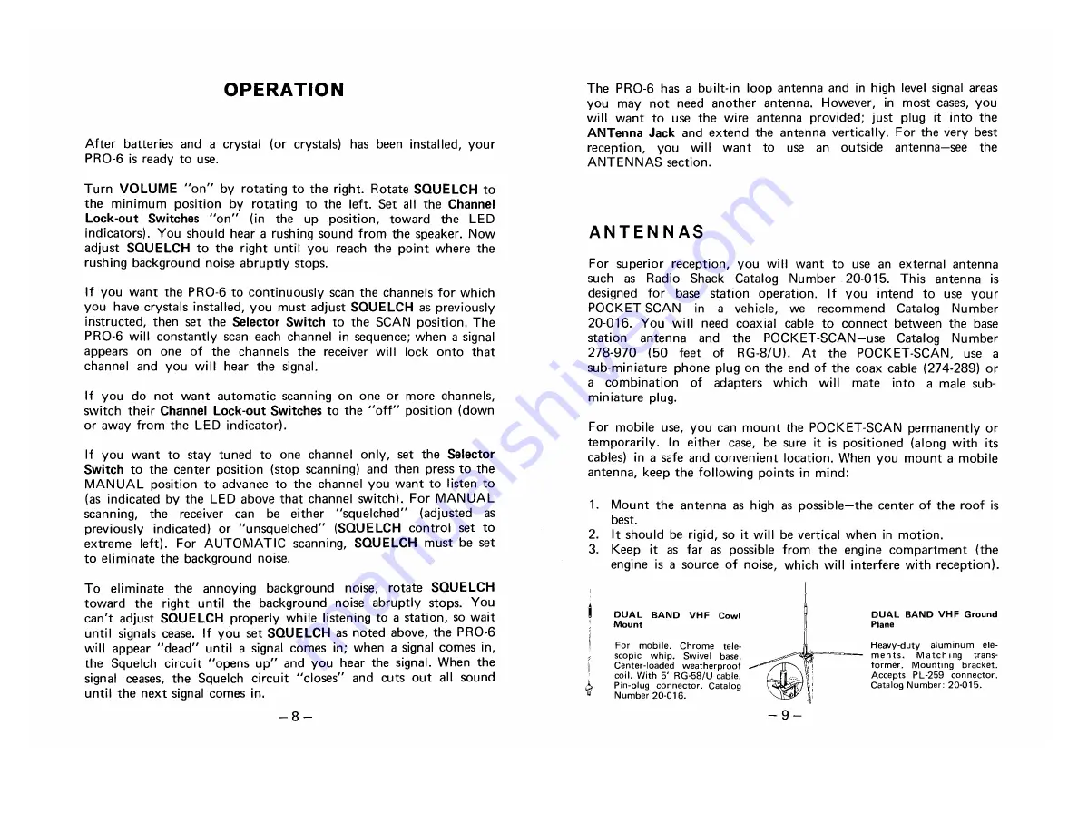 Realistic Pocket-Scan Pro-6 Owner'S Manual Download Page 6