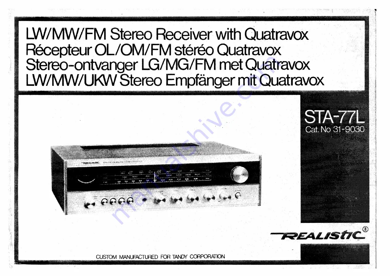 Realistic STA-77L Owner'S Manual Download Page 1