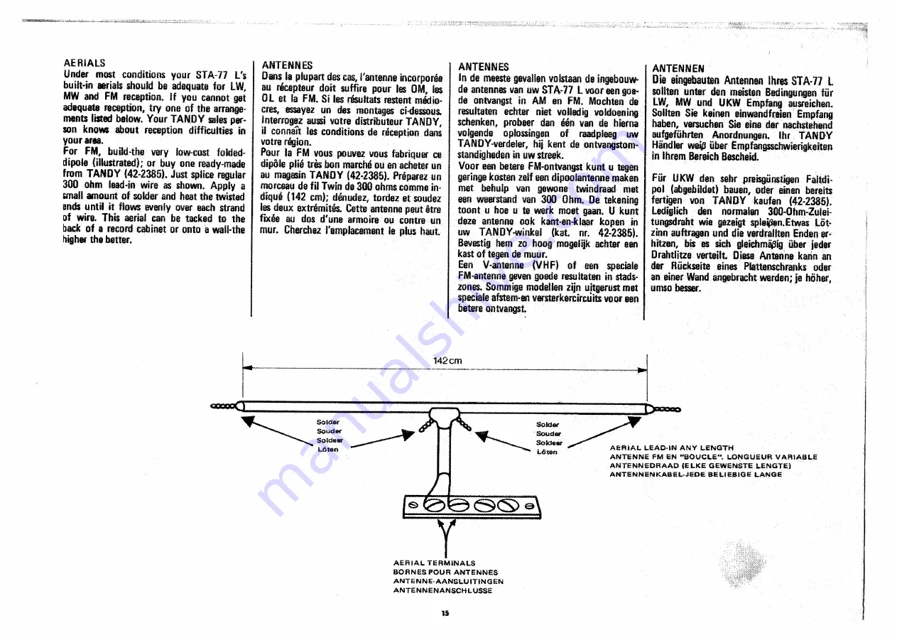 Realistic STA-77L Owner'S Manual Download Page 15