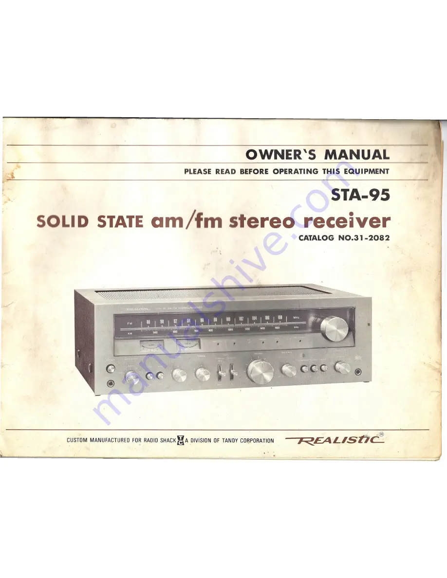 Realistic STA-95 Owner'S Manual Download Page 1