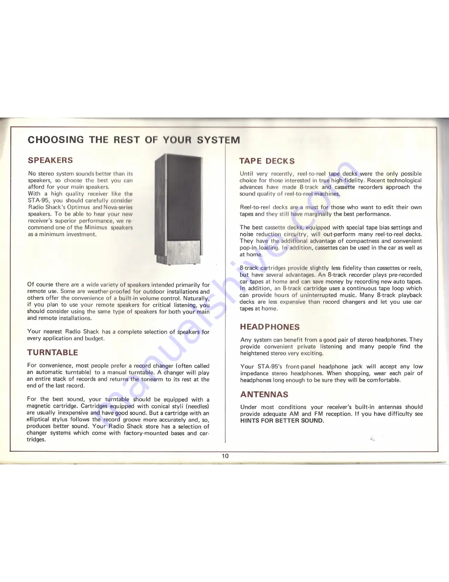 Realistic STA-95 Owner'S Manual Download Page 10