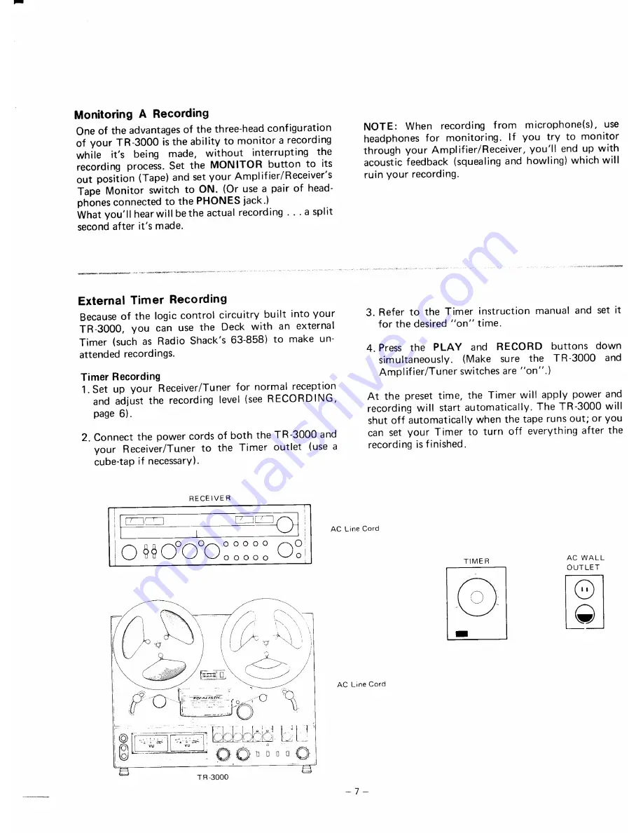 Realistic TR-3000 Owner'S Manual Download Page 7