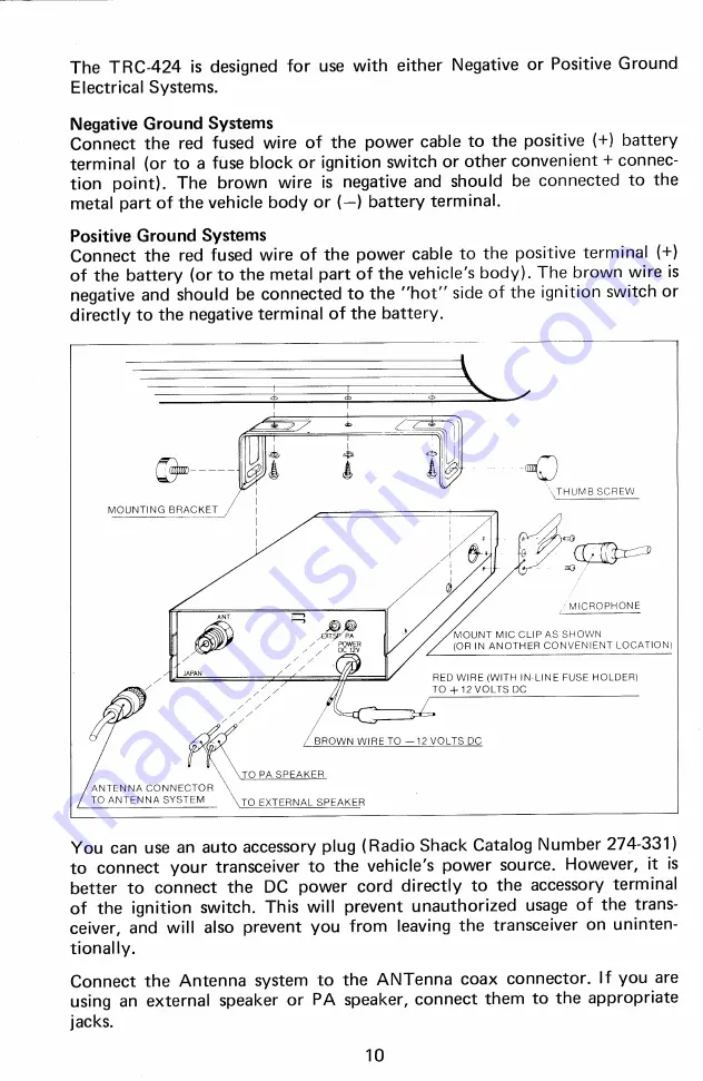 Realistic TRC-424 Owner'S Manual Download Page 10