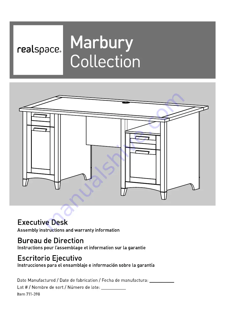 realspace 711398 Assembly Instructions And Warranty Information Download Page 1