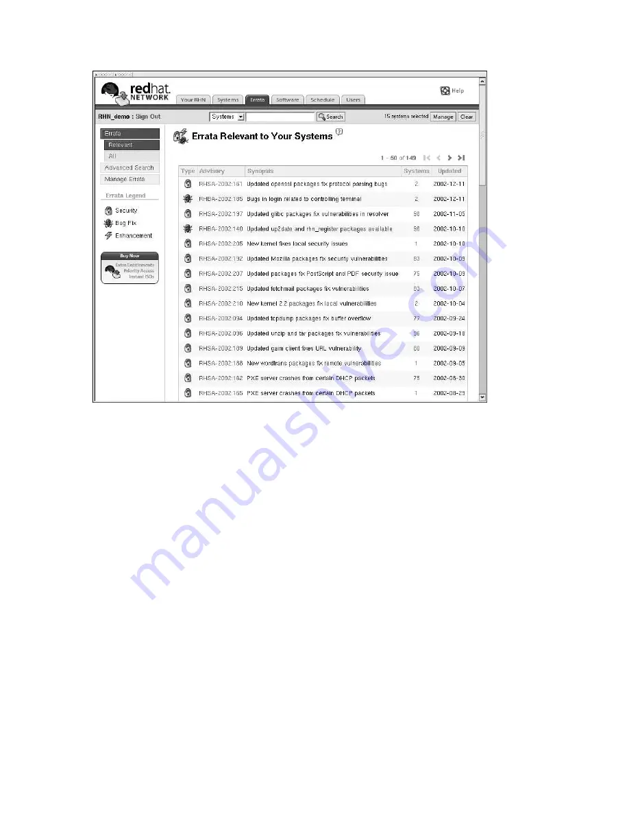 Red Hat NETWORK 2.8 - MANAGEMENT Reference Manual Download Page 65