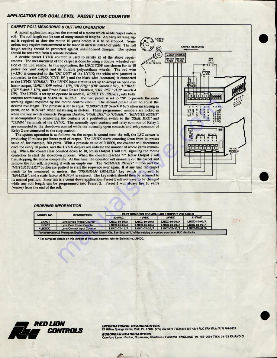 red lion LNXC1 Manual Download Page 8