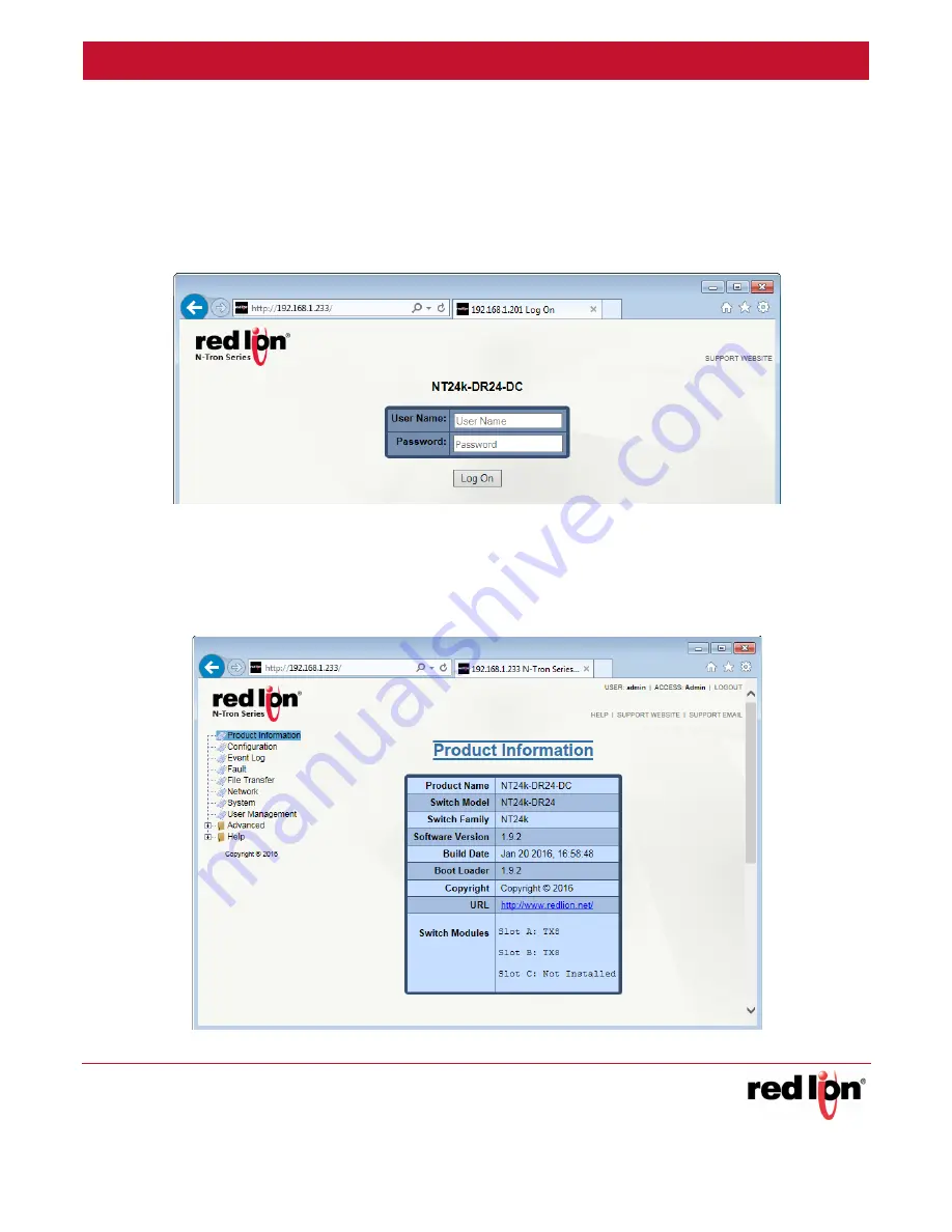 red lion NT24k-10FX2 Hardware Manual Download Page 100