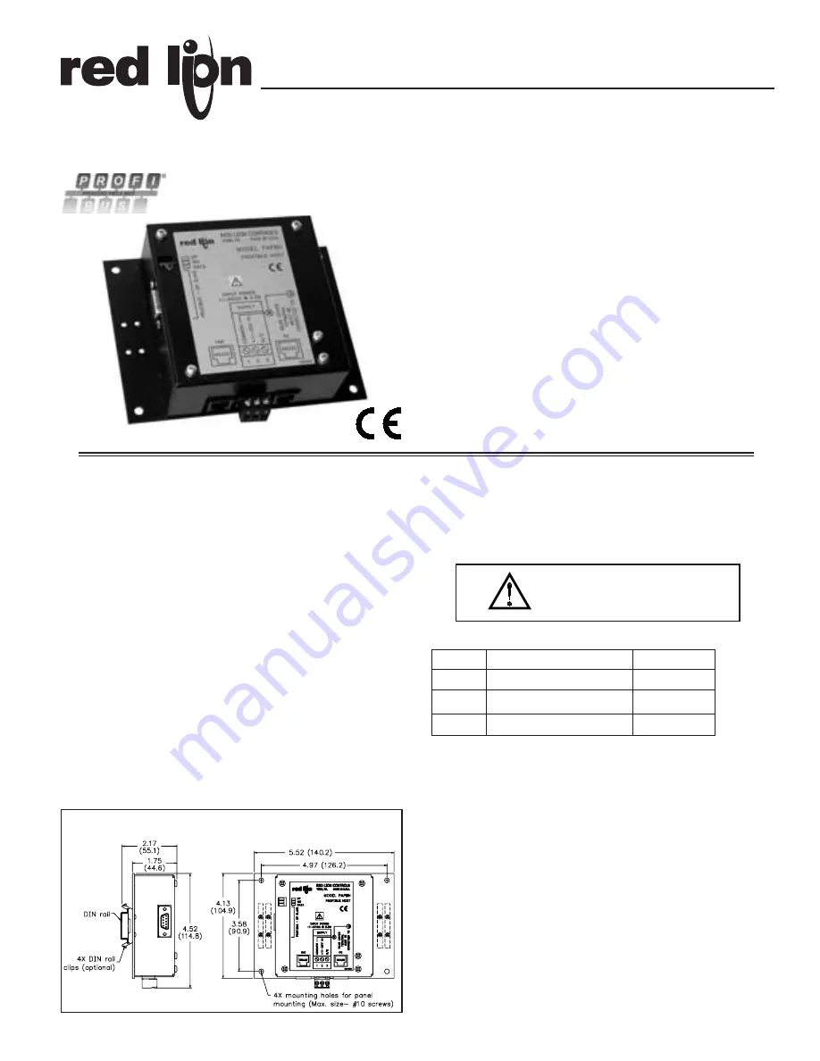 red lion PAPBH Manual Download Page 1