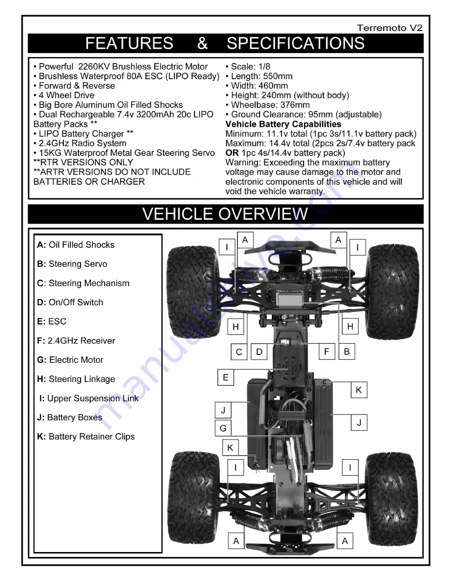 Redcat Racing Terremoto V2 Скачать руководство пользователя страница 3