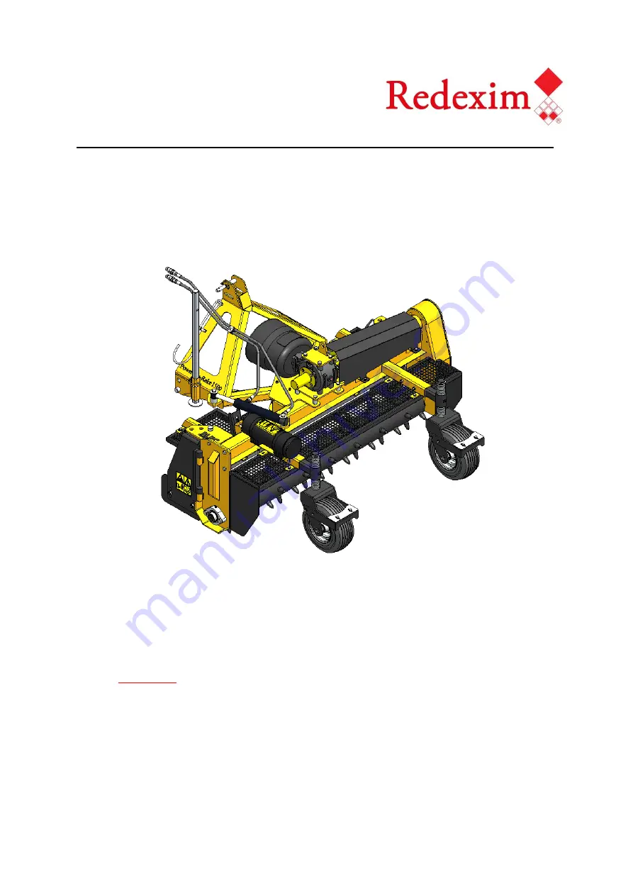 Redexim POWER BOX RAKE 150 User Manual And Parts Book Download Page 1