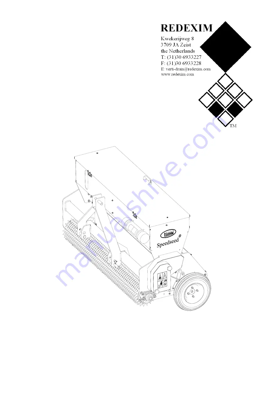 Redexim SPEEDSEED 1200 User Manual And Parts Download Page 1