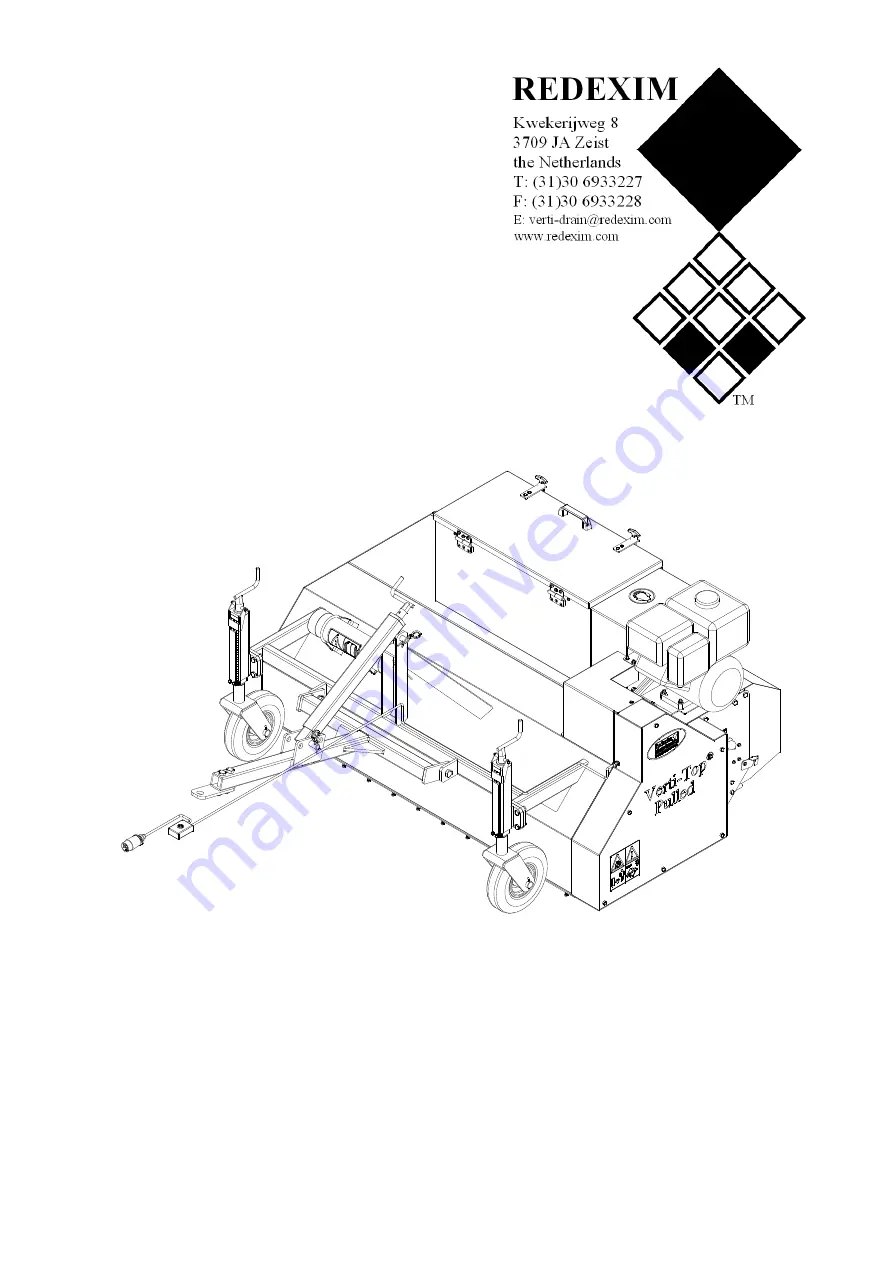 Redexim Verti-Top Pulled User Manual And Parts Book Download Page 1