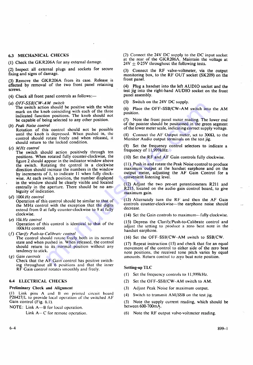 Redifon GKR206A Instruction Manual Download Page 56