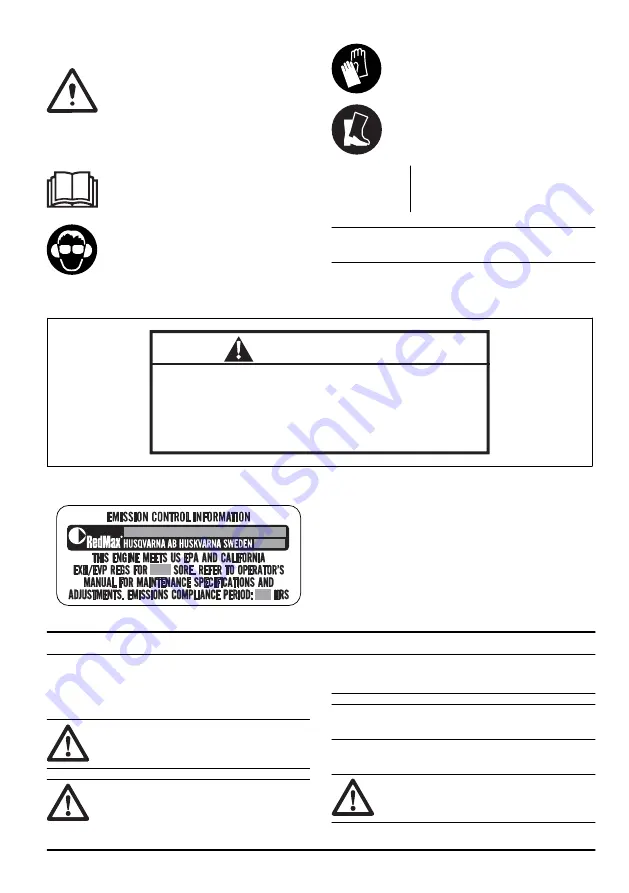 RedMax 967681901 Operator'S Manual Download Page 3