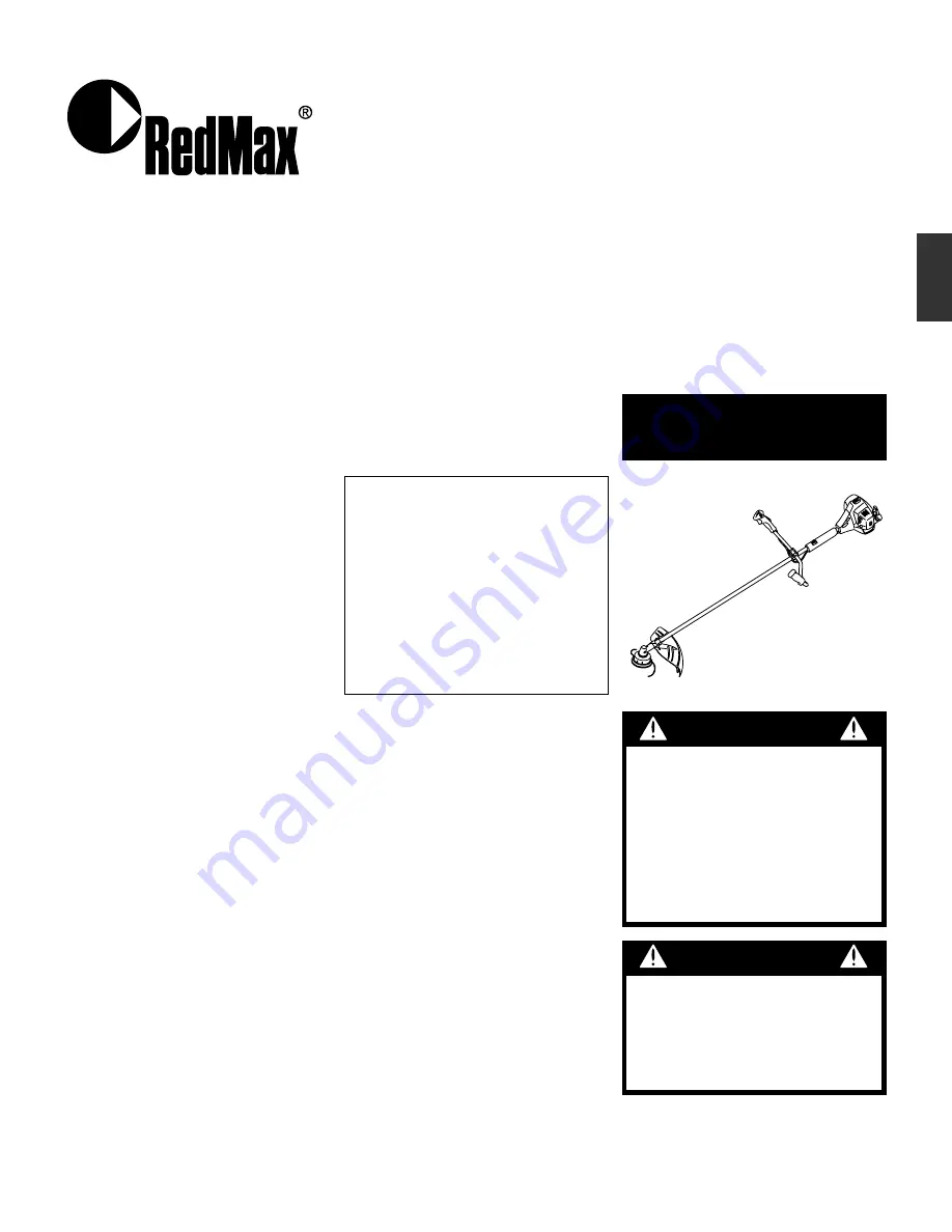 RedMax BCZ400SW Owner'S/Operator'S Manual Download Page 25