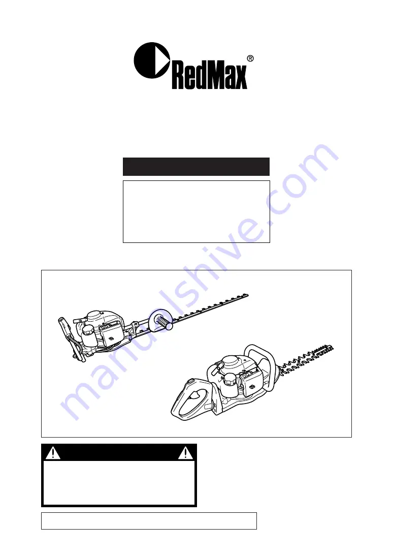 RedMax CHTZ2500 Owner'S/Operator'S Manual Download Page 1