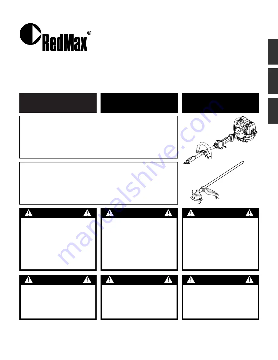 RedMax EXtreme BC-EX850 Owner'S/Operator'S Manual Download Page 1