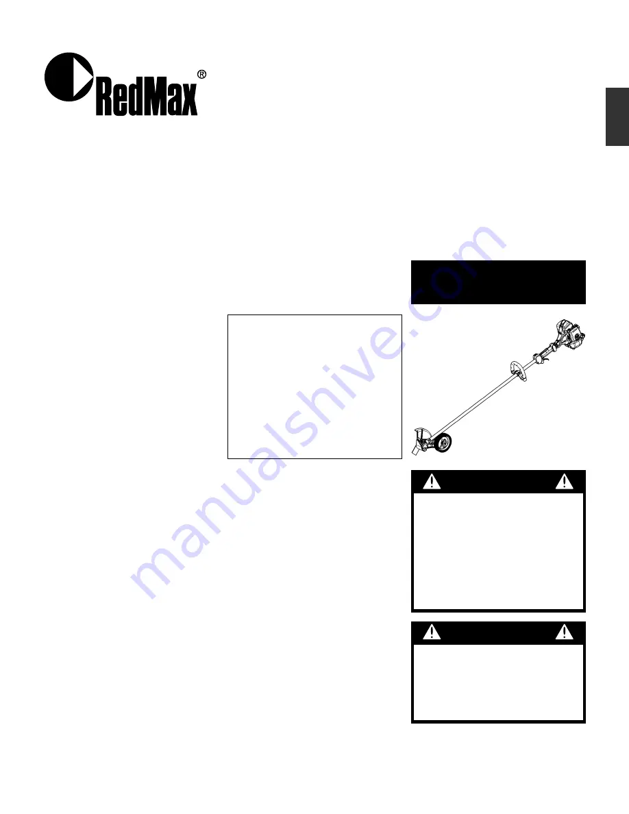 RedMax HEZ230S Owner'S/Operator'S Manual Download Page 2