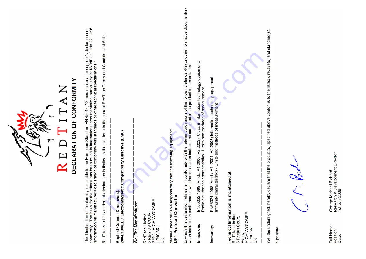 RedTitan PRINT2PC UP1 Quick Installation Manual Download Page 2