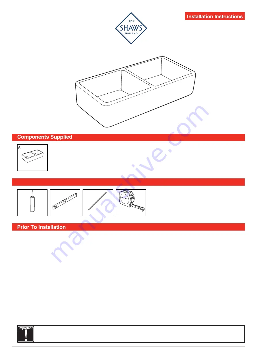 Reece Lancaster 800 Installation Instructions Manual Download Page 1