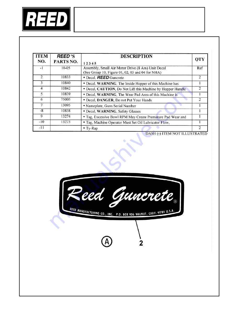 REED LOHE VI Series Operation, Maintenance And Parts Manual Download Page 74