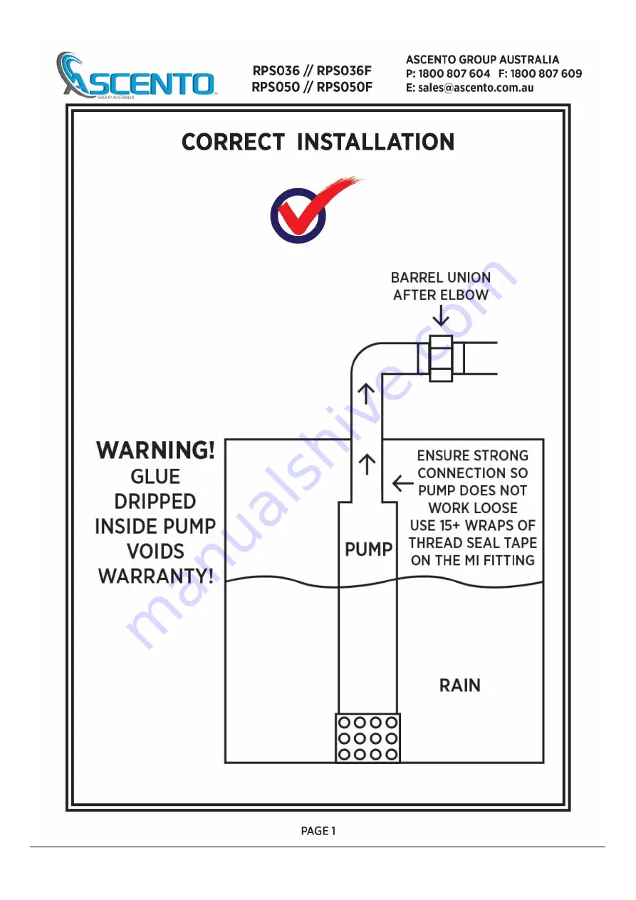 Reefe RPS036 Instruction Manual & Warranty Download Page 1