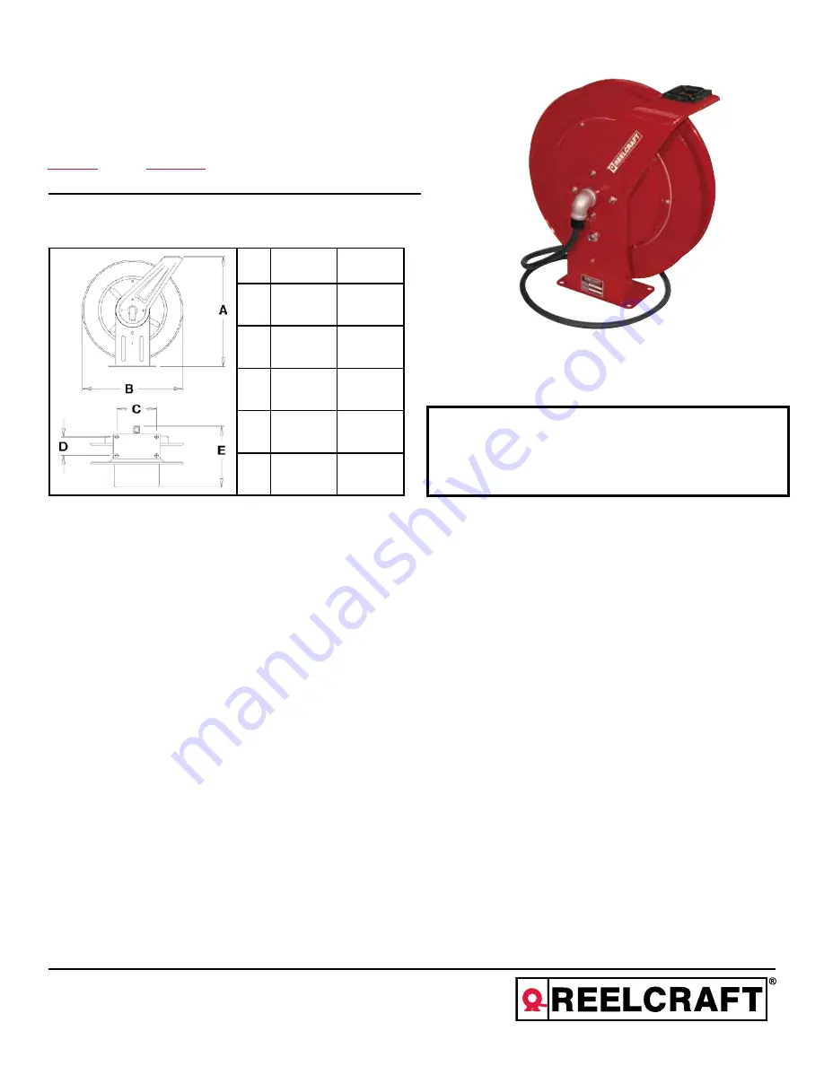 ReelCraft WC7000 Operating Instructions Manual Download Page 7