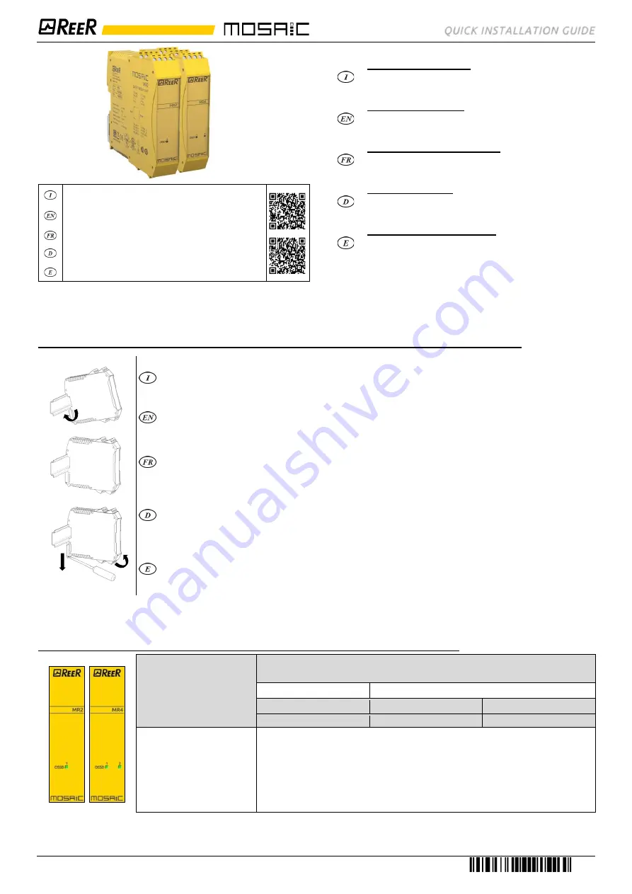 Reer MOSAIC MR2 Скачать руководство пользователя страница 1