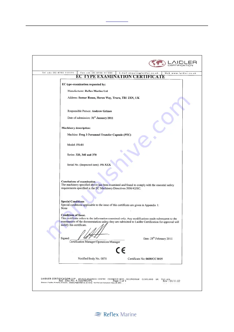 Reflex Marine FROG-3 User Manual Download Page 76