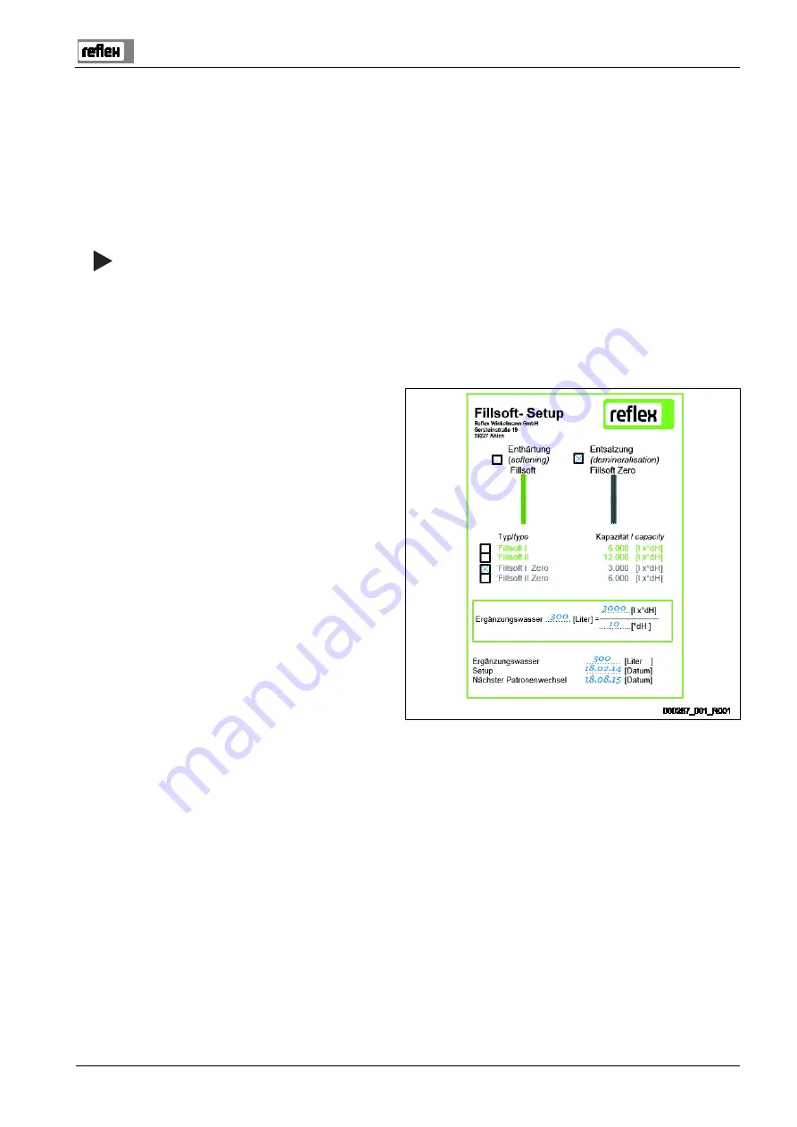 Reflex Fillsoft Operating Instructions Manual Download Page 9