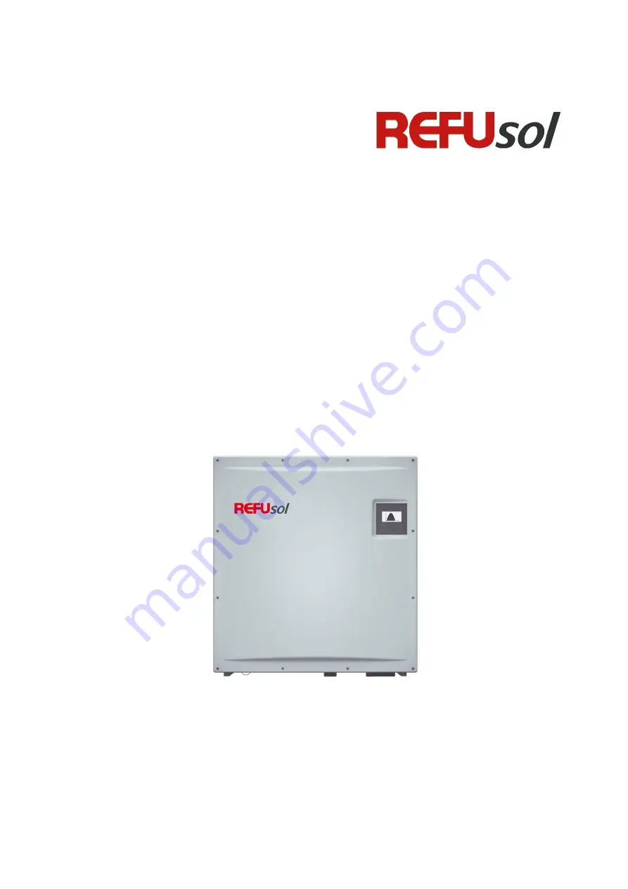 REFU REFUsol 48K-UL Installation And Operating Manual Download Page 1