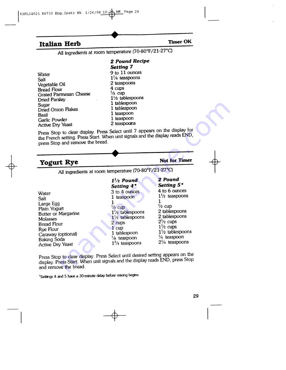 Regal K6730 Manual And Cookbook Download Page 28