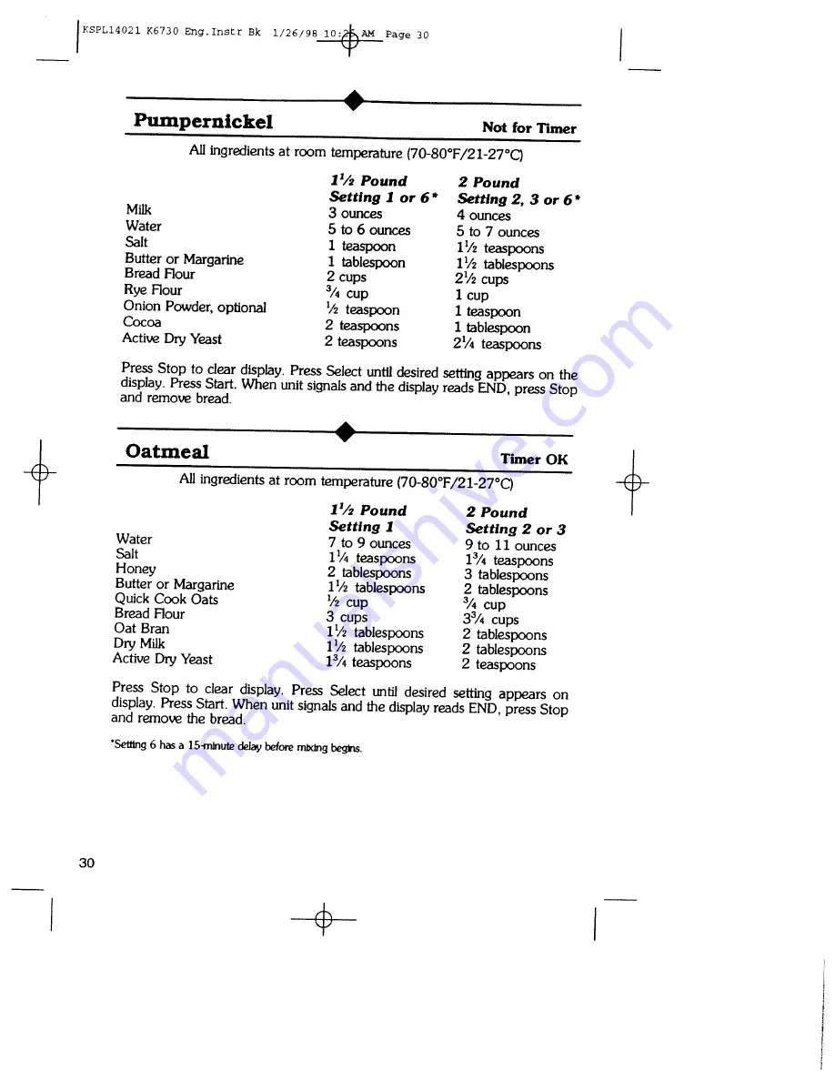 Regal K6730 Manual And Cookbook Download Page 29