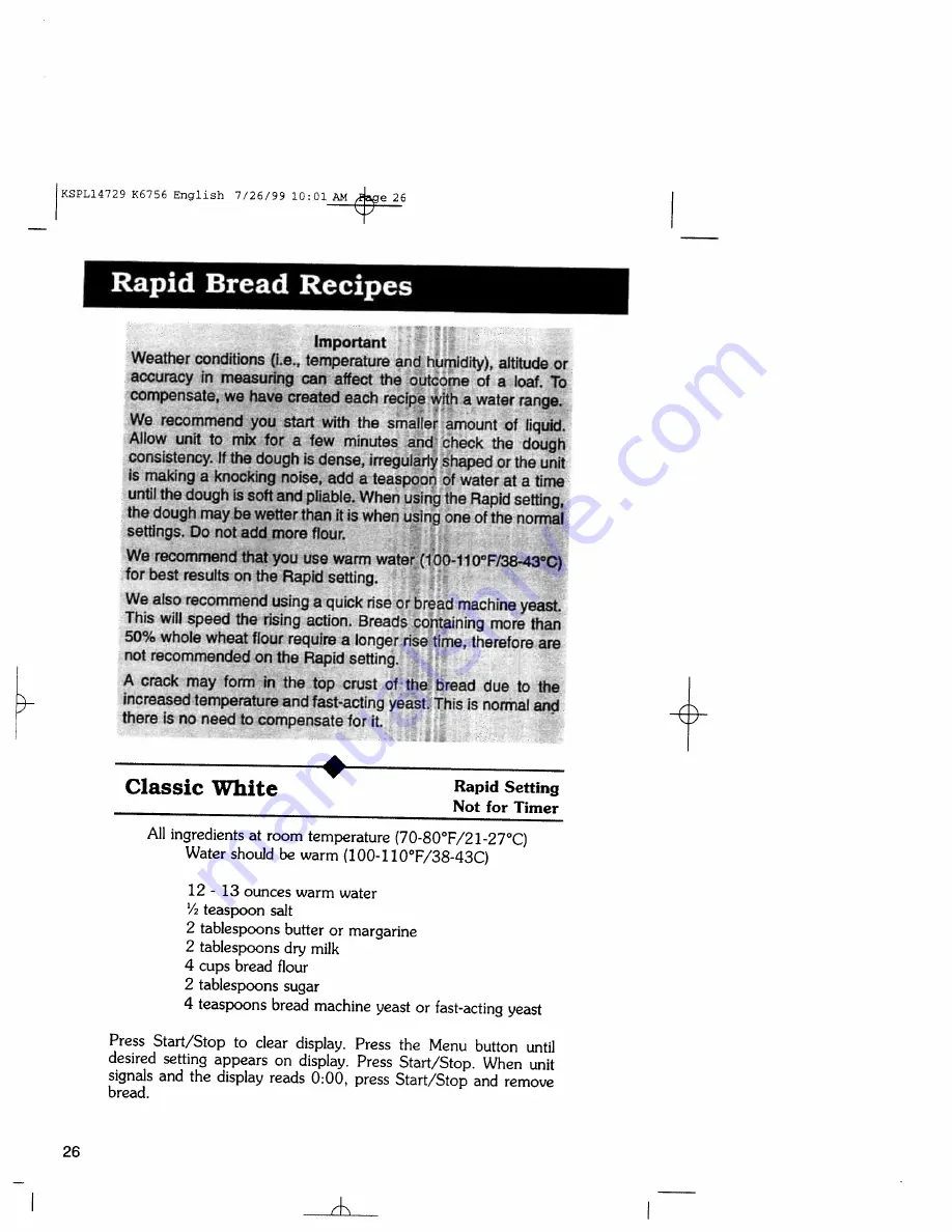 Regal Super Rapid K6756 Manual And Cookbook Download Page 25