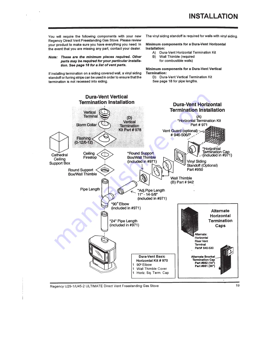 Regency Fireplace Products Ultimate U29 Owners And Installation Manual Download Page 19