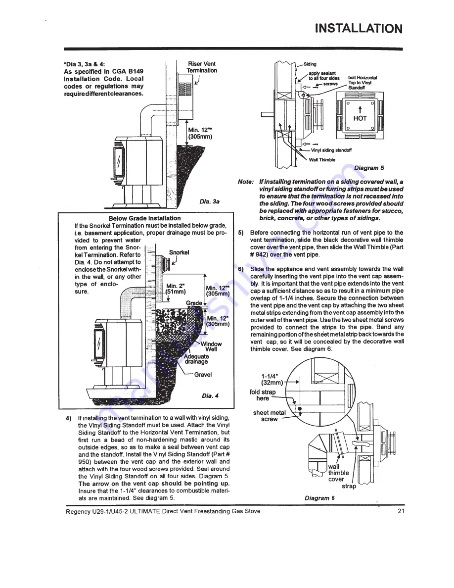 Regency Fireplace Products Ultimate U29 Owners And Installation Manual Download Page 21