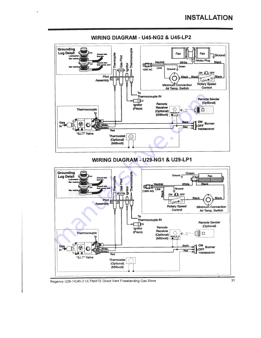 Regency Fireplace Products Ultimate U29 Owners And Installation Manual Download Page 31