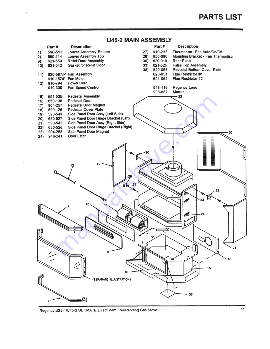 Regency Fireplace Products Ultimate U29 Owners And Installation Manual Download Page 41