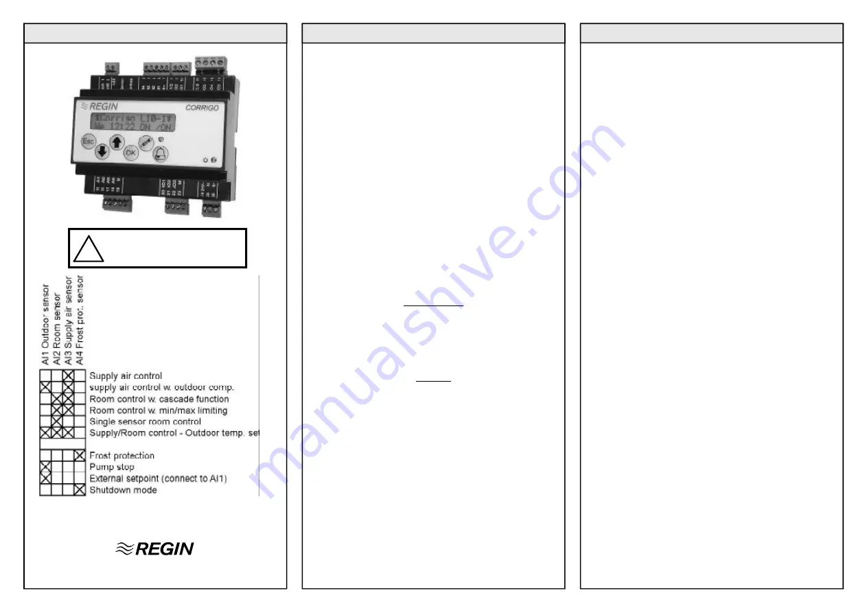 Regin CORRIGO L10 Manual Download Page 1