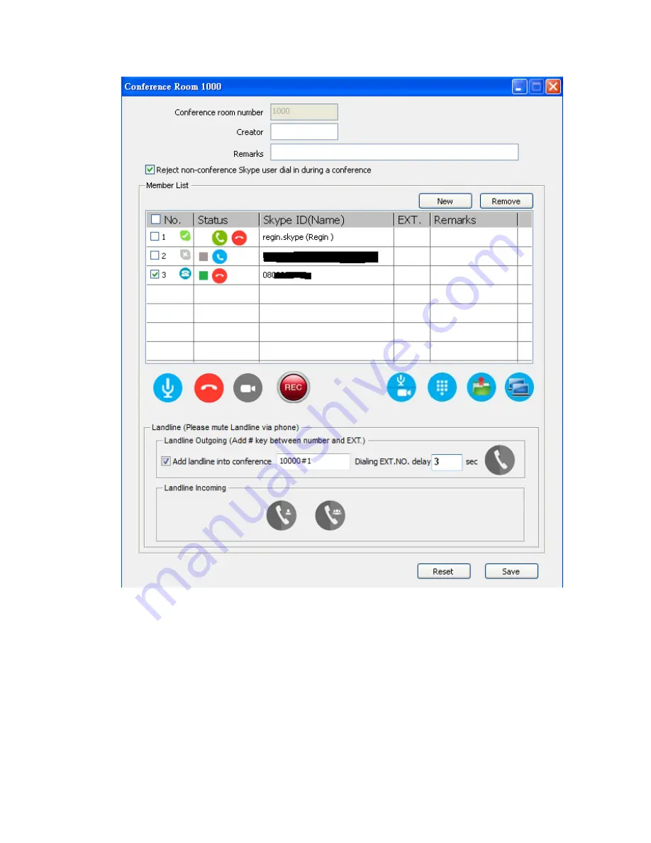 Regintech SkypeConf User Manual Download Page 44