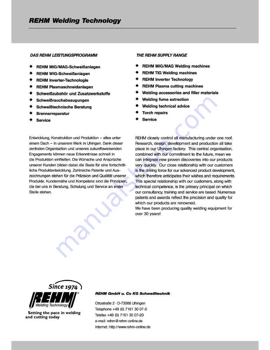 REHM BOOSTER 140 Operating Instructions Manual Download Page 44