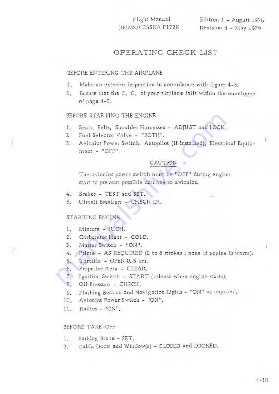 Reims Aviation Cessna F172 N Flight Manual Download Page 53