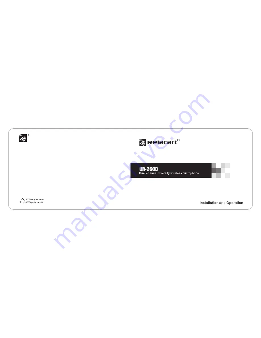 RELACART UR-260D Installation And Operation Manual Download Page 1