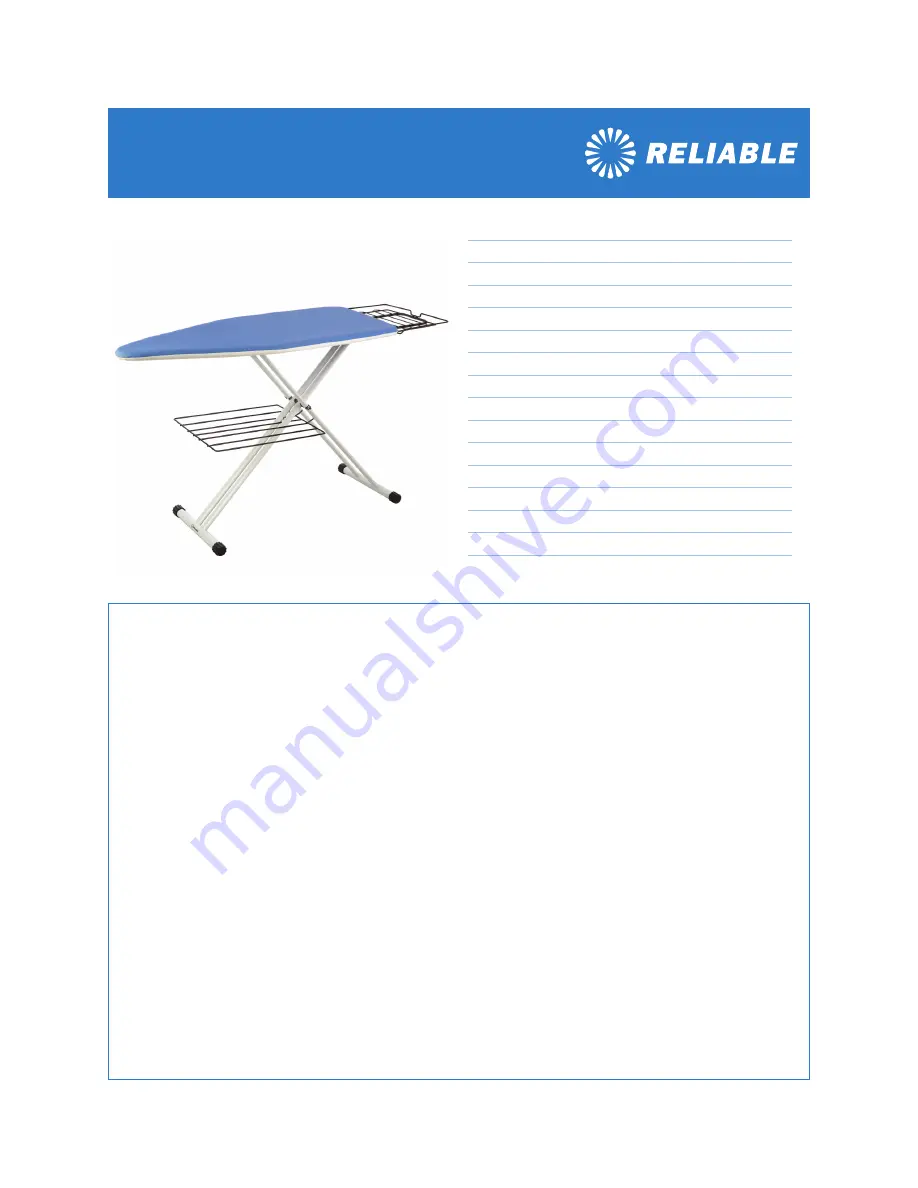 Reliable The Board C60 Specification Sheet Download Page 1