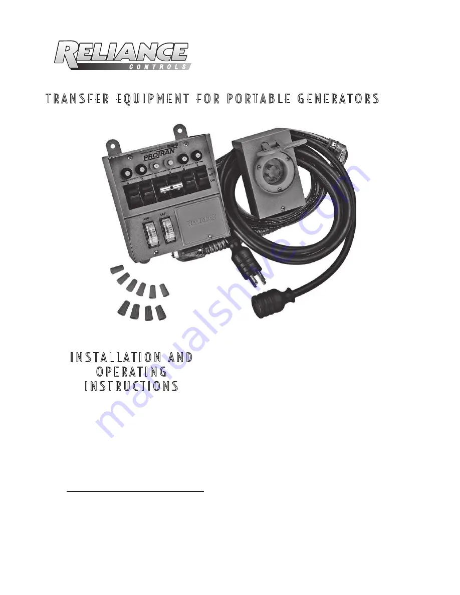 Reliance Controls 31406CRK Installation And Operating Instructions Manual Download Page 1